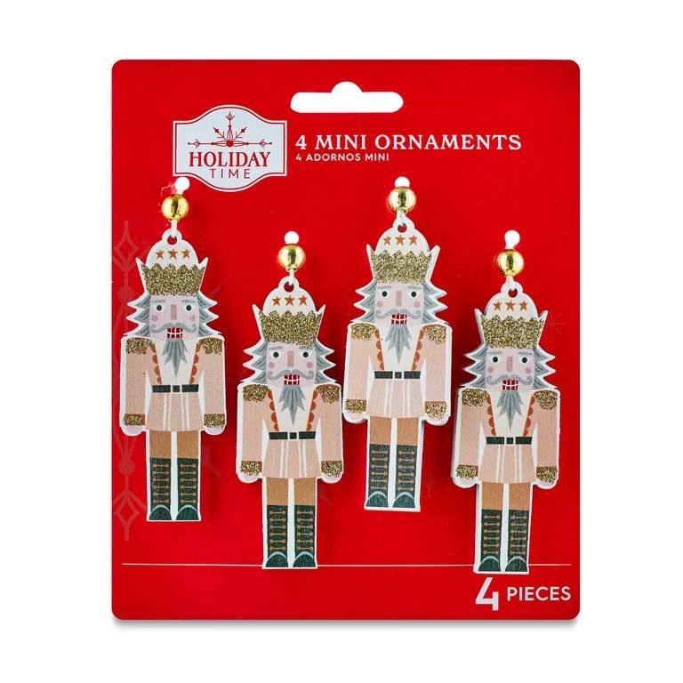 Blushful 4 Count Mini Pink Nutcracker Ornaments, by Holiday Time | Walmart (US)