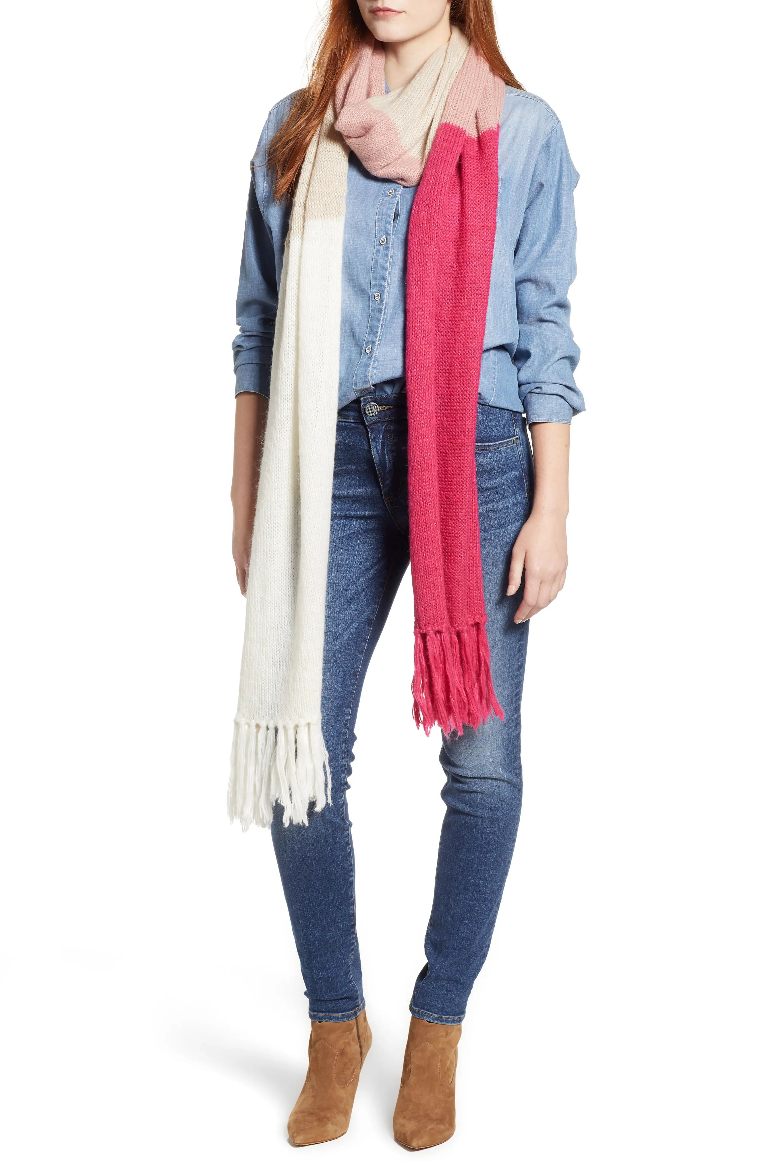kate spade new york brushed colorblock blanket scarf | Nordstrom