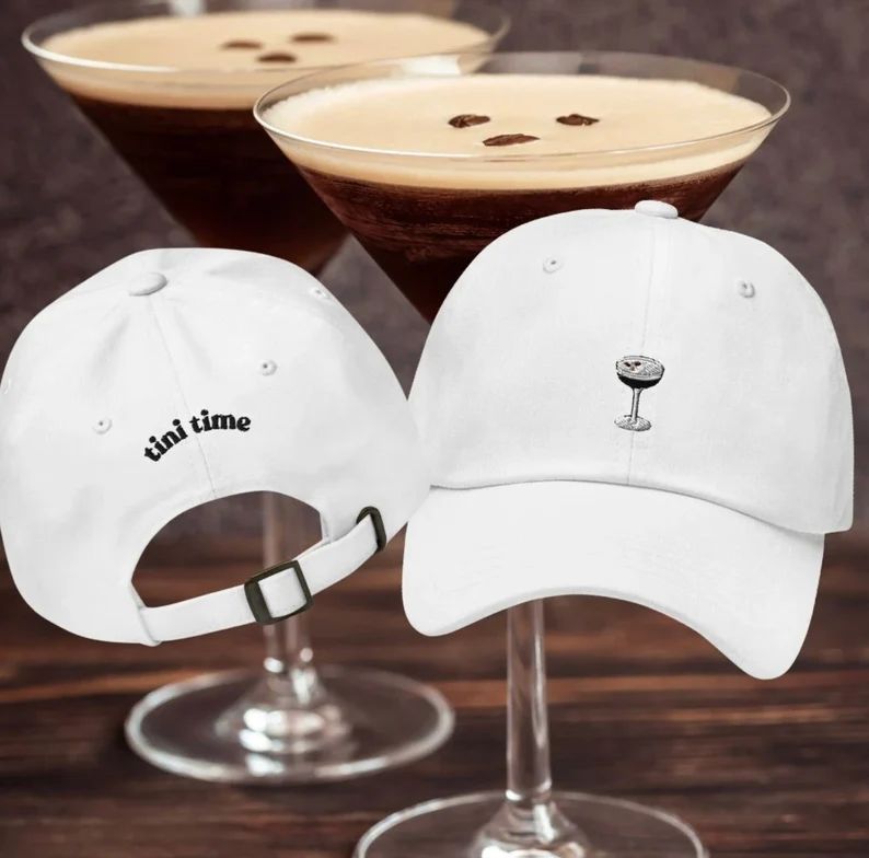 Espresso Martini Hat, Tini Time, Spritz Glass, Embroidered Dad Hat, Cocktail Lovers Gift Ideas, T... | Etsy (US)