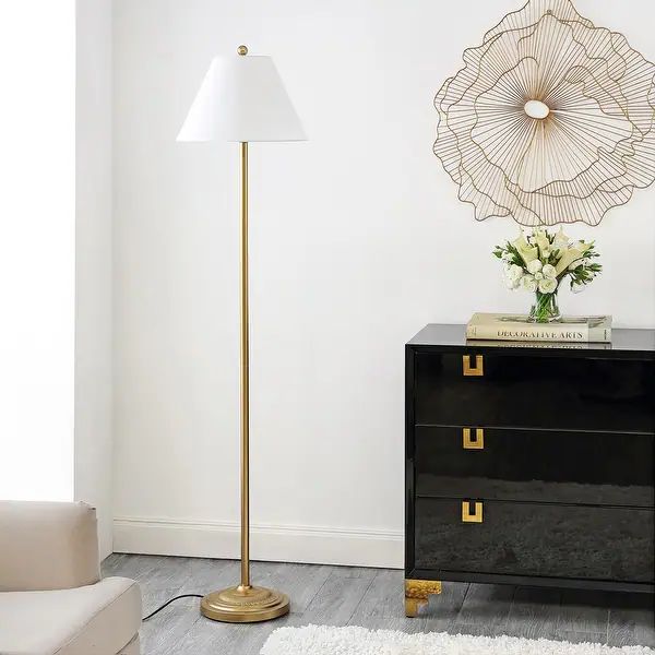 SAFAVIEH Lighting 68-inch Hallie Floor Lamp - 16" W x 16" D x 68" H - Gold | Bed Bath & Beyond