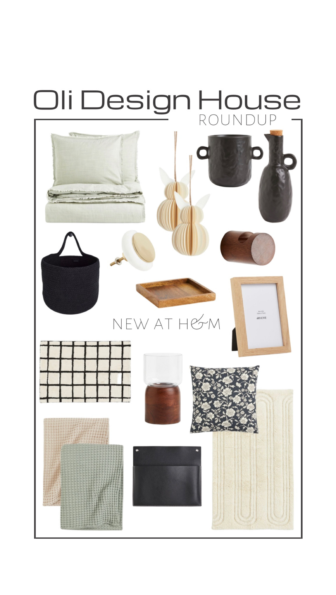 New at H&M

Linen duvet cover set, paper Easter decor, hammered black oil dispenser and utensil holder, walnut wall hook, 6” wood tray, white and gold cabinet knob, black woven hanging baskets, rod picture frame, floral pillow case, tufted area rug, checkered bath mat, waffle bed throw, leather wall organizer, walnut and glass tea light holder

Modern organic home

#LTKunder50 #LTKFind #LTKhome