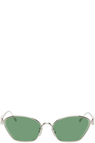 Silver Anagram Hexagonal Cat-Eye Sunglasses | SSENSE