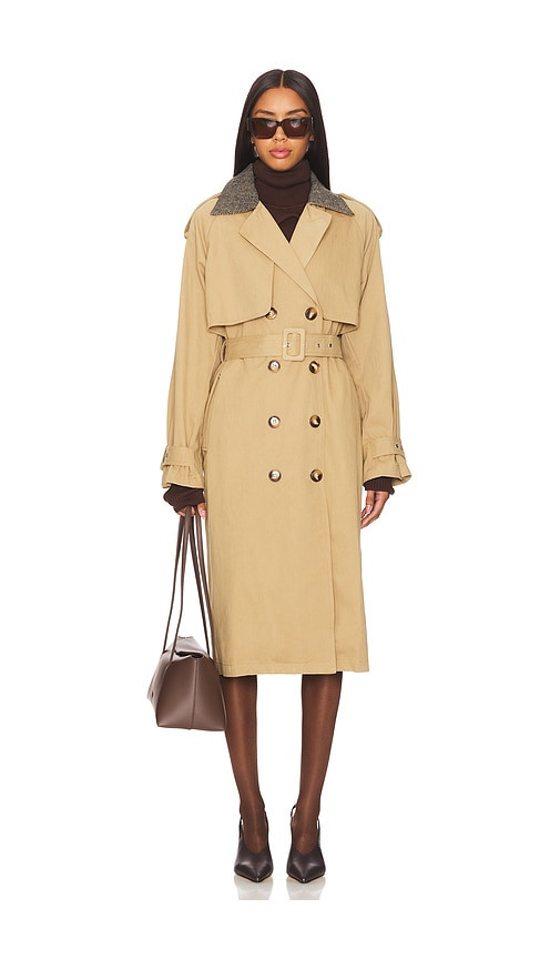 HEARTLOOM Daneela Trench Coat in Tan. - size S | Revolve Clothing (Global)