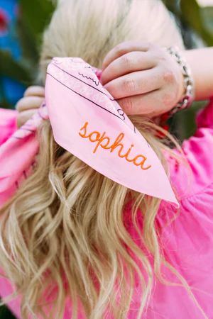 Embroidered Bandana | Sprinkled With Pink