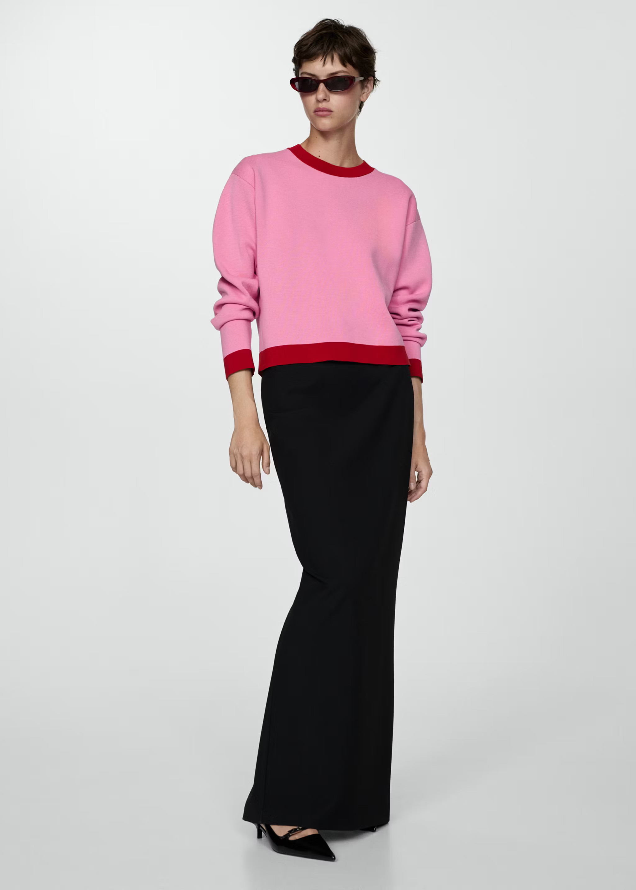 Contrast trim sweater | Mango (US/MX/AU)