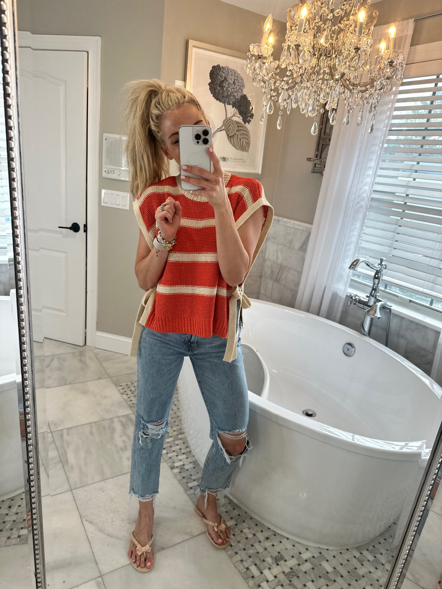 Adorable day outfit that’s perfect for spring / summer ! Wearing a size small in top & jeans size 25 ! Can’t wait to style this 

#LTKMostLoved #LTKFindsUnder50 #LTKU