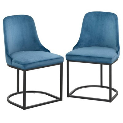 angelo:HOME Mikita Barrel Back Dining Chair Blue: Velvet Upholstery, Metal Frame, Mid-Century Modern Design | Target