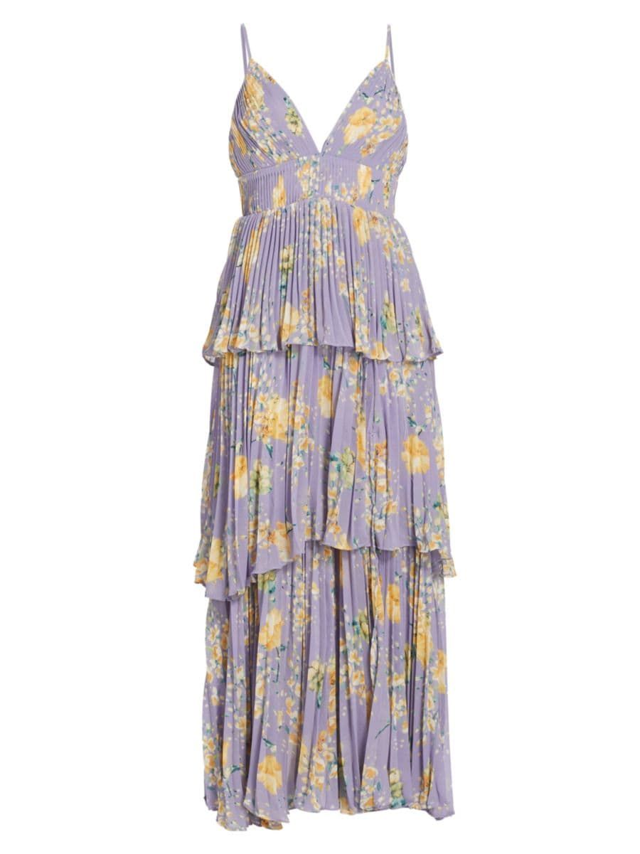 Zaida Tiered Floral Midi-Dress | Saks Fifth Avenue