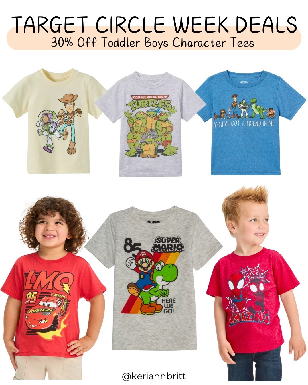 Target Circle Week - 30% Off Select Toddler Boys Graphic Tees 

Character shirt / graphic tee / kids t-shirt / ninja turtles / lightning McQueen / Toy Story / Pixar / Spidey / Mario Bros. / boys outfit 

#LTKSaleAlert #LTKKids #LTKBaby