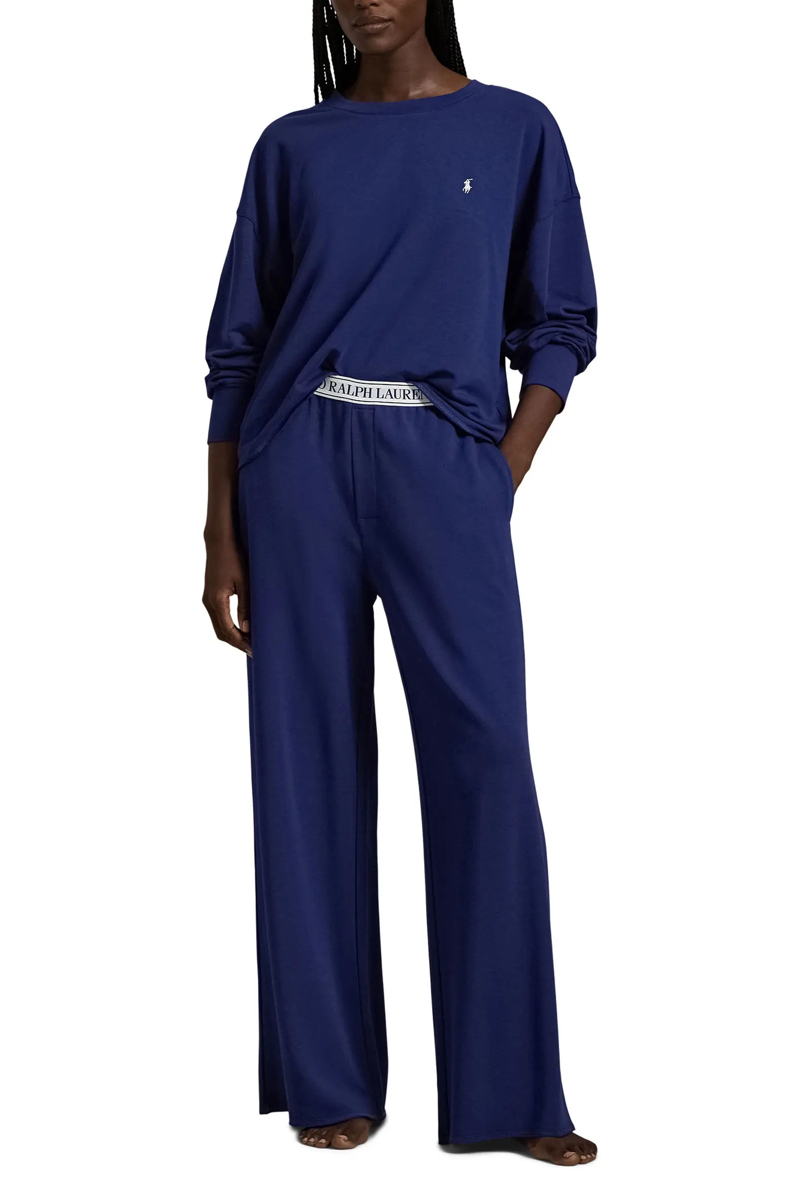 Polo Ralph Lauren Sweatshirt & Wide Leg Pants Pajama Set (Women) | Nordstrom | Nordstrom