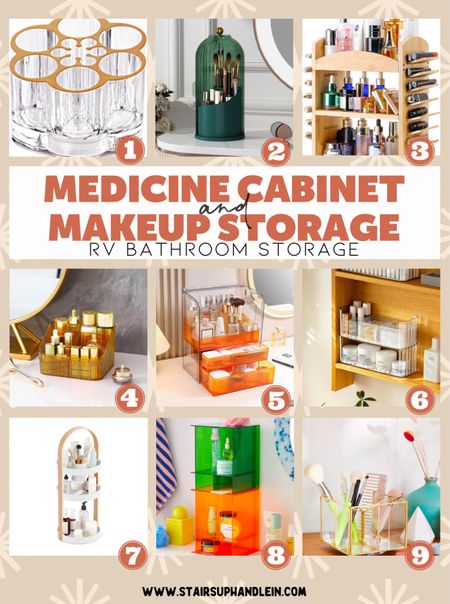Fun and unique medicine cabinet and makeup organization for your RV Bathroom Storage project. 
An extension of our blog post - 7 Ways to Improve Your RV Bathroom Storage
#rvdecor #rvstorageideas 

#LTKhome