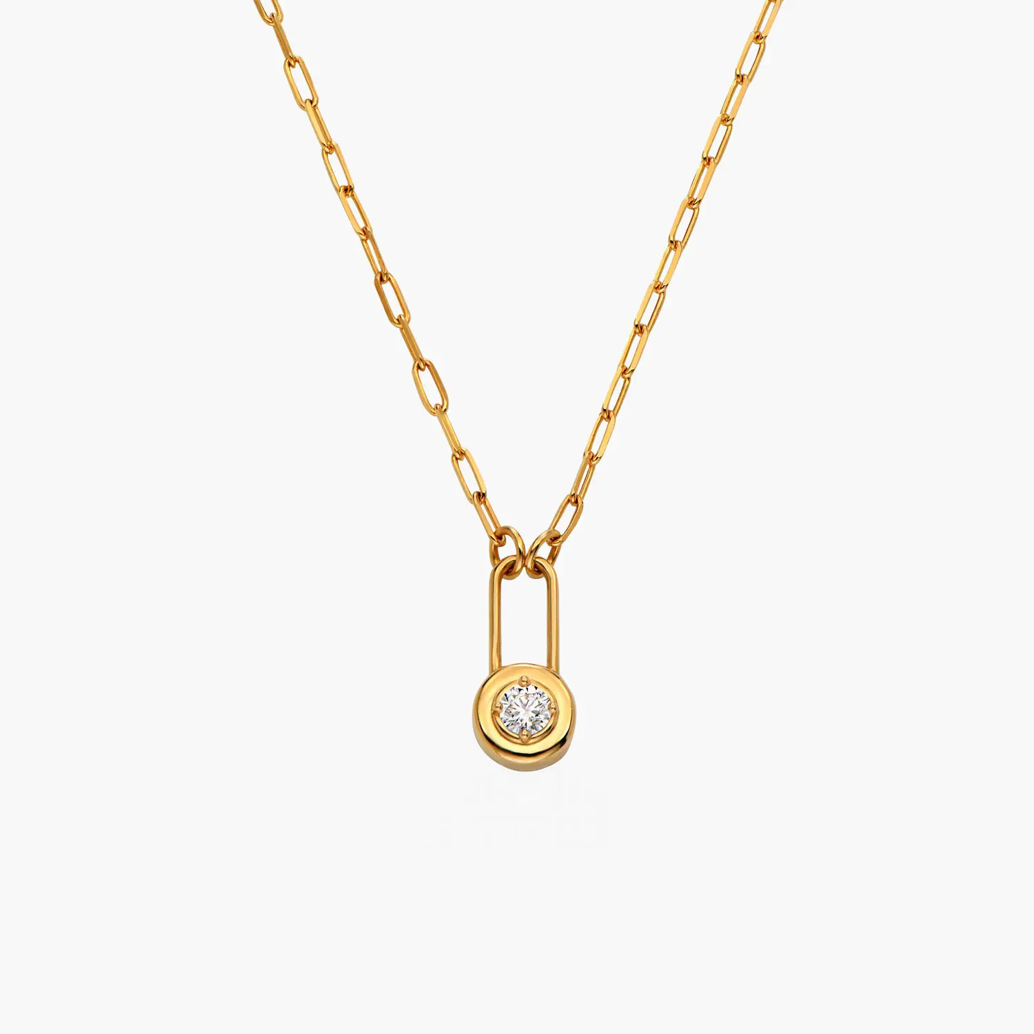 Lock & Luna charm with Round cut Diamond- Gold Vermeil | Oak & Luna (US)