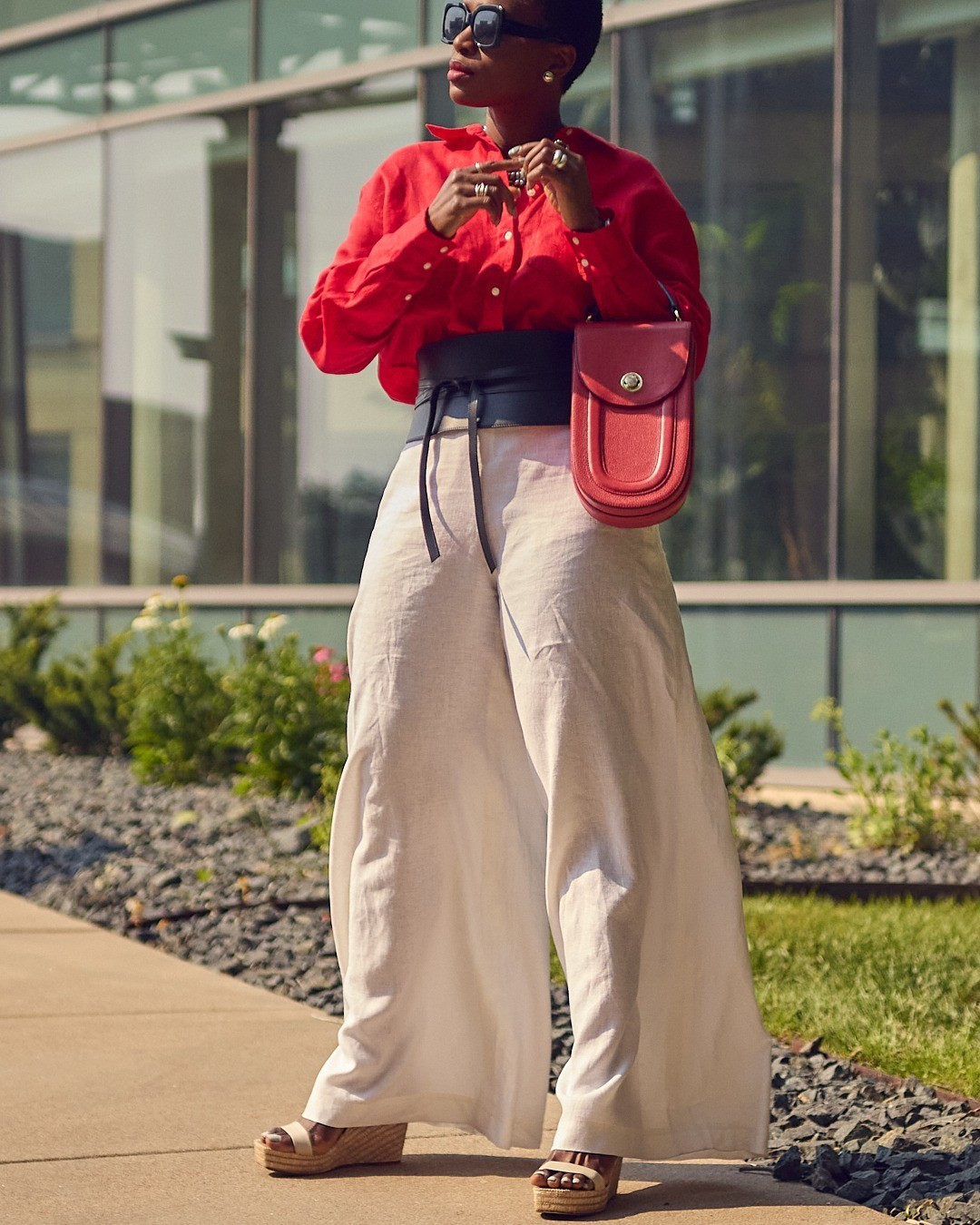 A Summer color-blocked moment with light neutral wide-leg linen pants and a colorful linen shirt ❤️ wide leather corset belt, Pritch London, Dissh, J.Crew, effortless chic, classy style, linen outfit, simple look, Larroudé

#LTKOver40 #LTKStyleTip #LTKShoeCrush