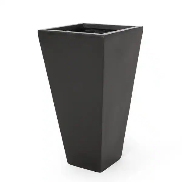 Ella Outdoor Modern Cast Stone Planter by Christopher Knight Home - 13.00" L x 13.00" W x 24.75" ... | Bed Bath & Beyond