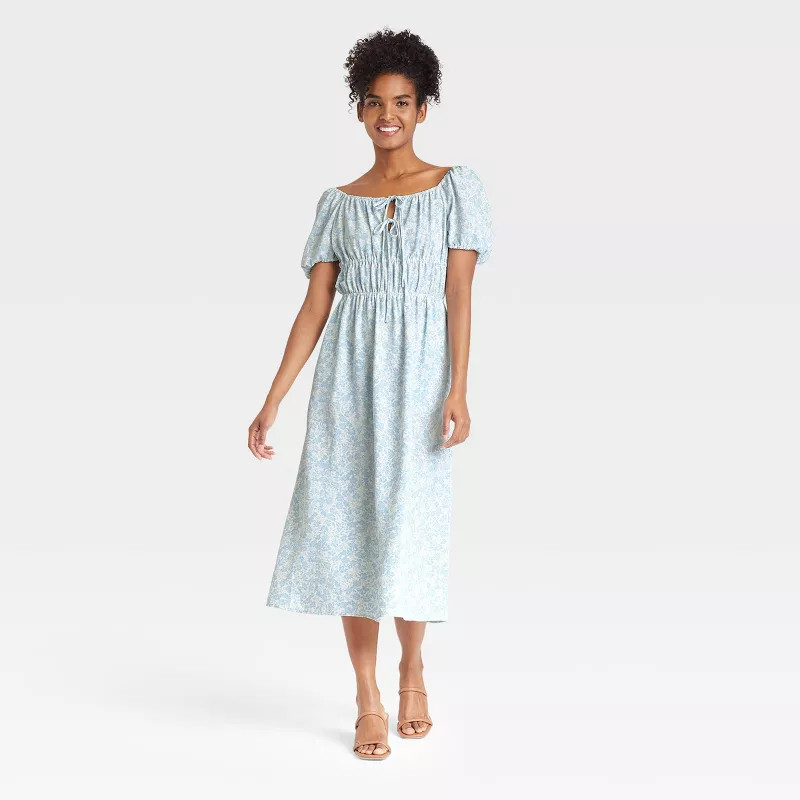 Women's Puff Short Sleeve Smocked Dress - Who What Wear™ | Target
