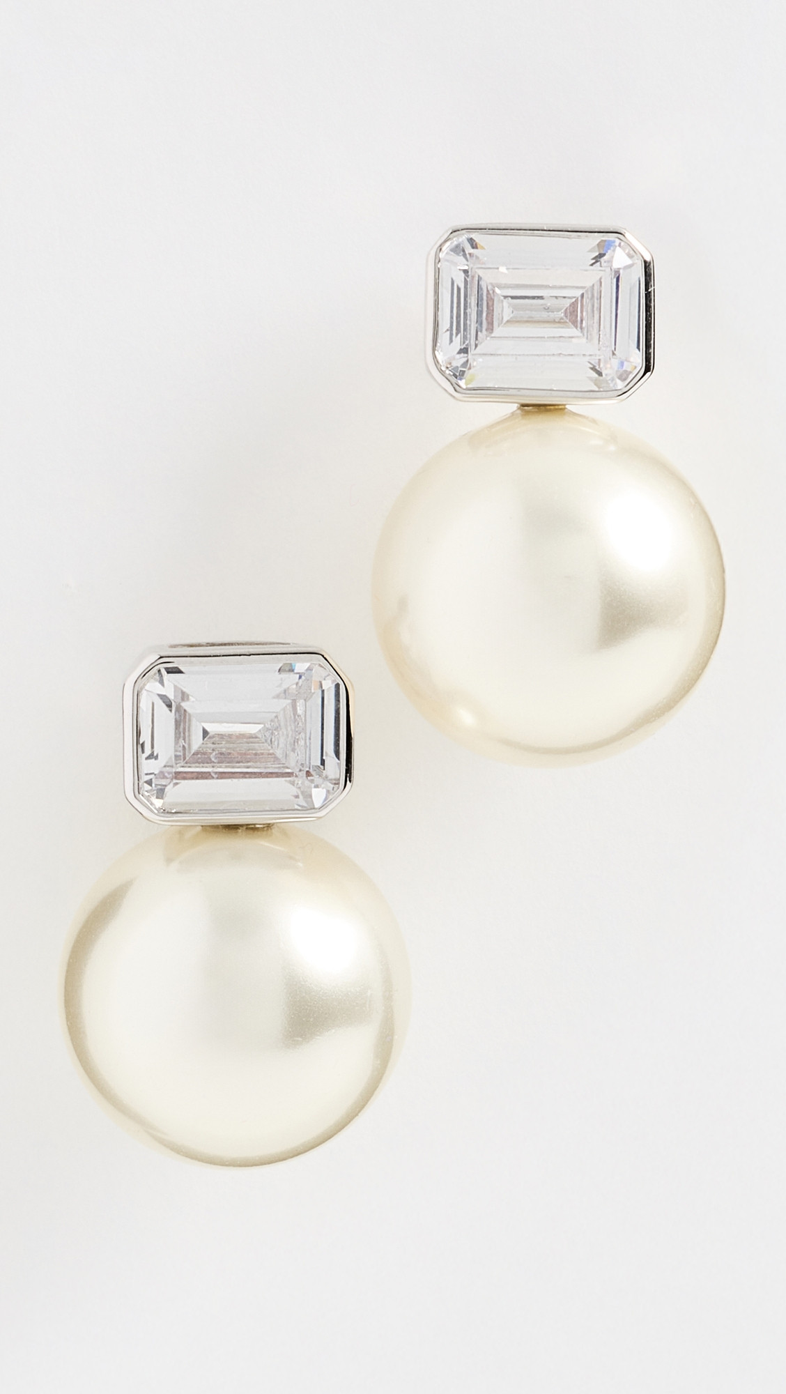 SHASHI Charlie Stud Earrings Silver/Pearl One Size | Shopbop