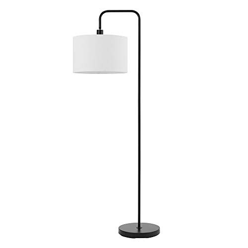 Globe Electric 67065 Barden 58" Floor Lamp, Matte Black, White Linen Shade, On/Off Socket Rotary Swi | Amazon (US)