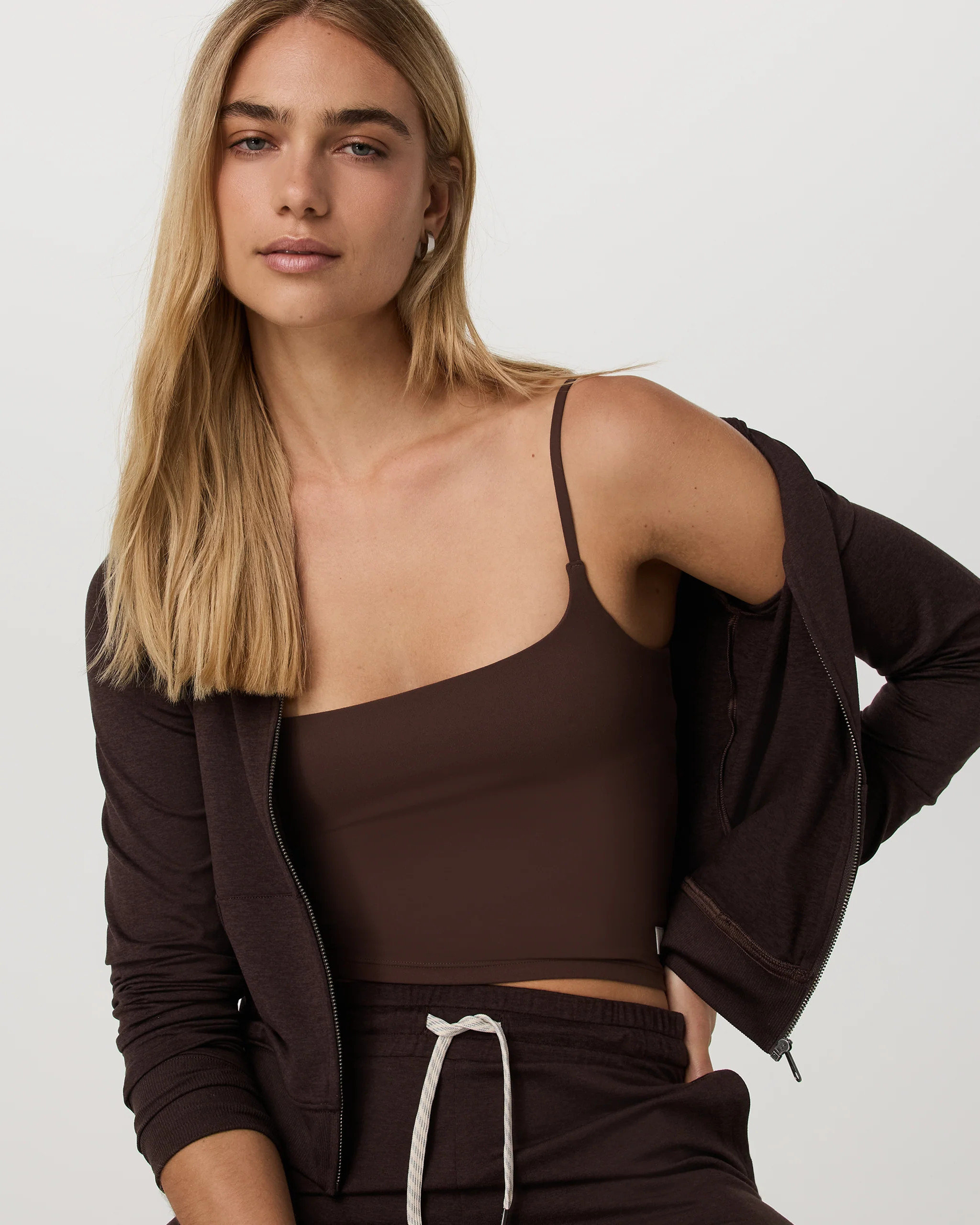 Halo Mini FZ Hoodie | Women's Java Heather Hoodie | Vuori | Vuori Clothing (US & Canada)