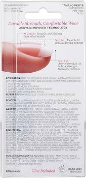KISS Salon Acrylic French Nail Manicure Set, Petite Length, Square, “ Crush Hour”, Nail Kit I... | Amazon (US)