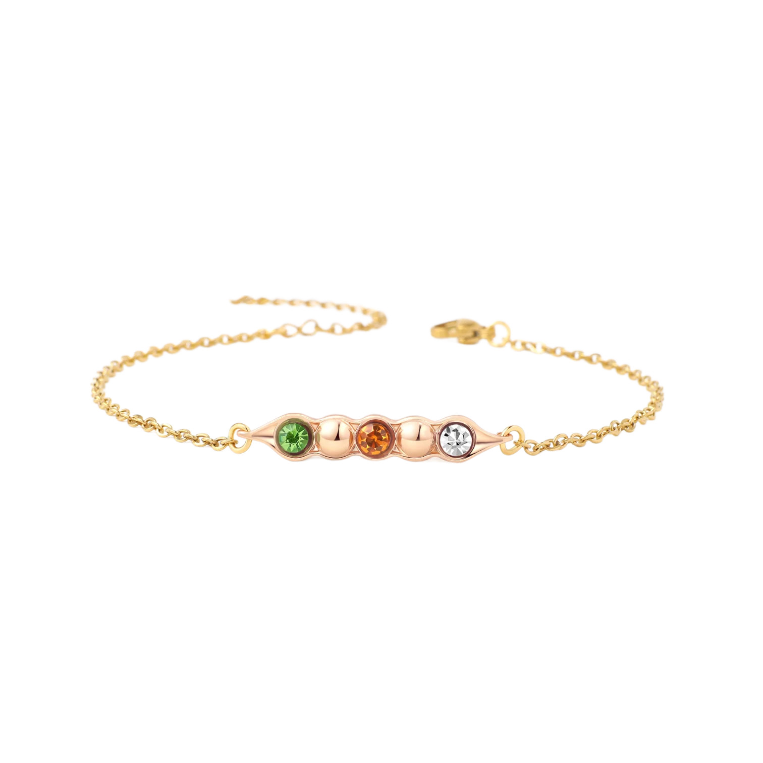 Peas in a Pod Birthstone Bracelet | Mint & Lily