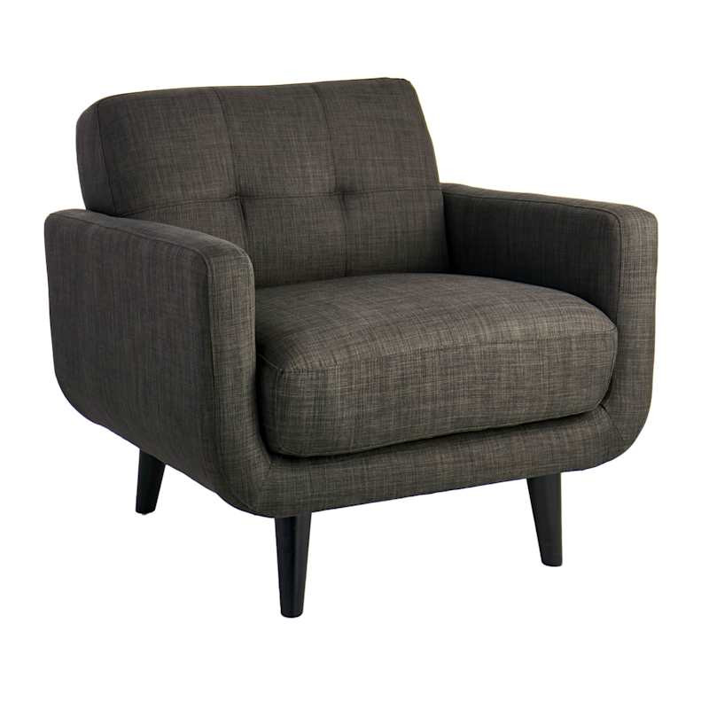 Hadley Tufted Back Accent Chair, Charcoal Grey | At Home