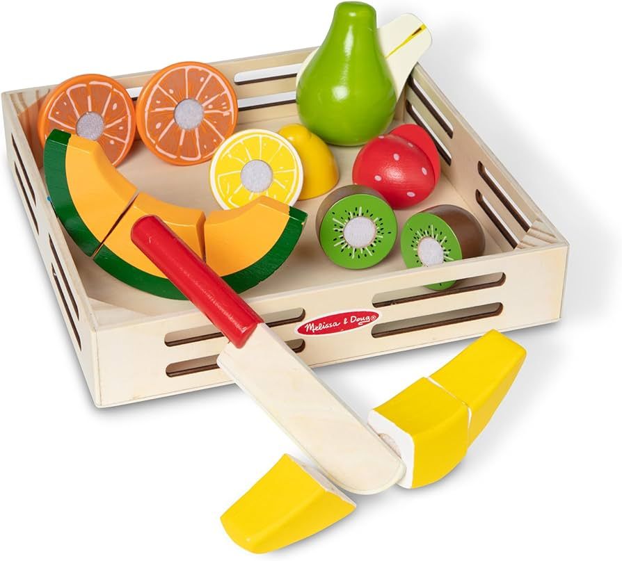 Amazon.com: Melissa & Doug Cutting Fruit Set - Wooden Play Food Kitchen Accessory, Multi - Preten... | Amazon (US)