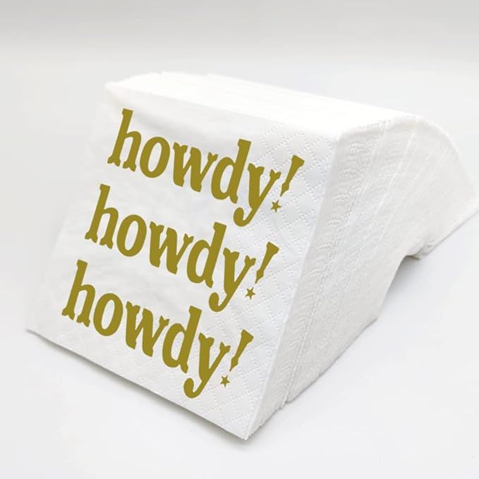 Howdy Cocktail Napkins, 100 Pack Howdy Howdy Howdy Paper Cocktail Napkins for Western Cowgirl Dis... | Amazon (US)