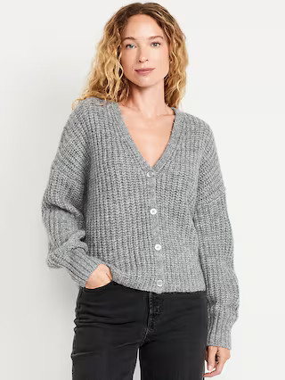 Wool-Blend Shaker-Stitch Cardigan Sweater | Old Navy (US)