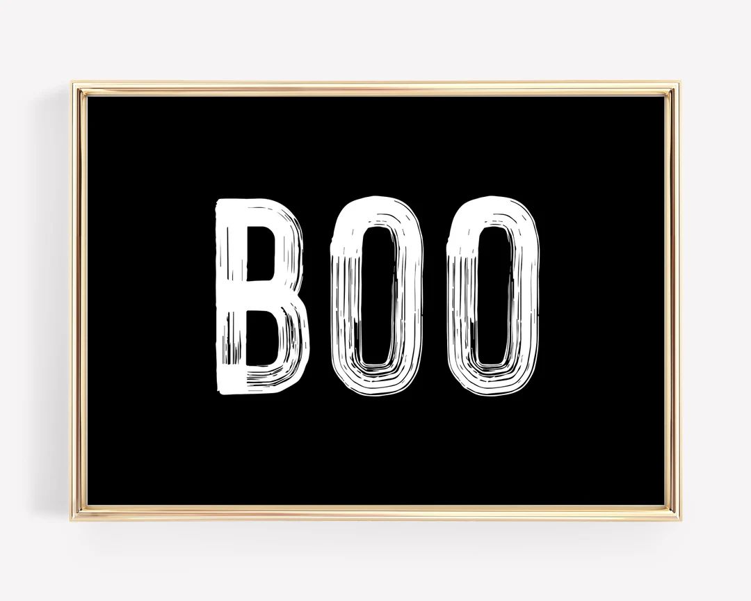 minimalist halloween decor | boo print | funny halloween printable wall art | halloween poster | ... | Etsy (US)
