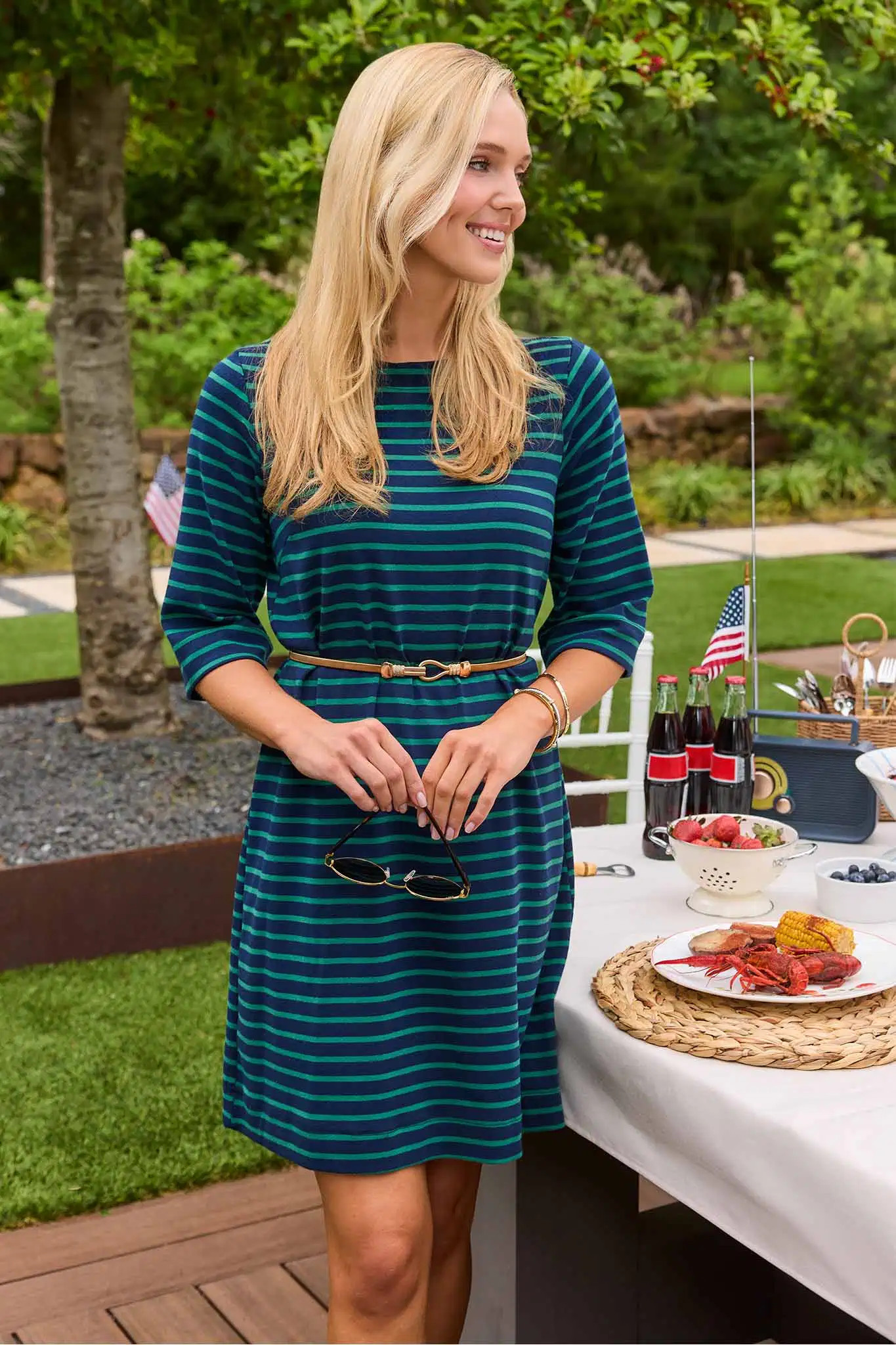 Green Striped Shirt Dress | Avara