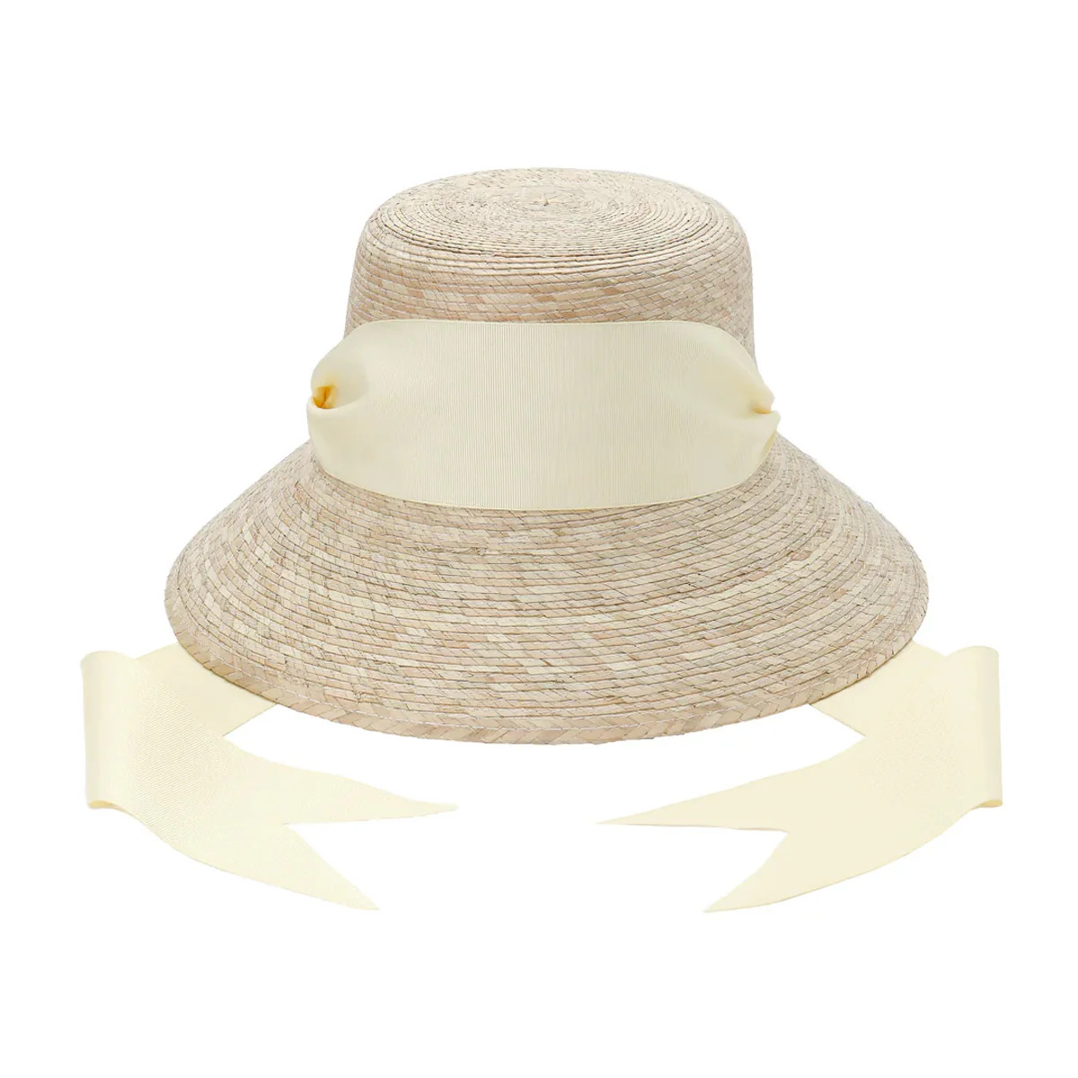 Clematis Bucket Hat with Wide & Short Ivory Grosgrain Ribbon | Over The Moon