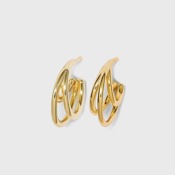 SUGARFIX by BaubleBar 14k Gold Plated Gold Crescent Moon Hoop Earrings - Gold | Target