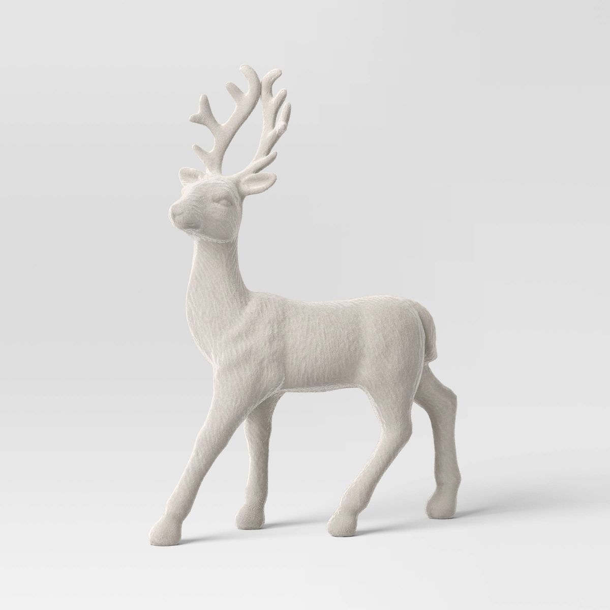 12.5" Flocked Standing Deer Animal Christmas Figurine - Wondershop™ Warm Gray | Target