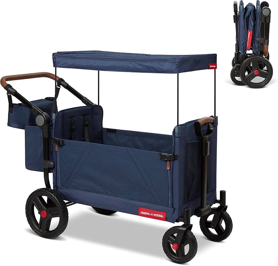 Radio Flyer Atlas Stroll N Wagon, Folding Wagon for 1+ Years - Blue | Amazon (US)