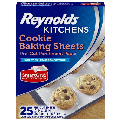 Reynolds Kitchens Cookie Baking Sheets Pre-Cut Parchment Paper - 25ct/33.33 sq ft | Target