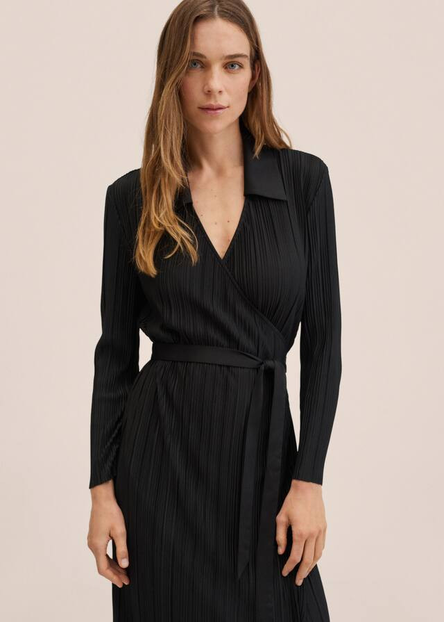 Pleated wrap dress | MANGO (US)
