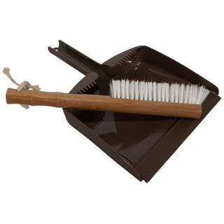 Harper Live.Love.Clean. 11.85 in. Bamboo Counter Brush and Dustpan Set for Small Debris, White | The Home Depot