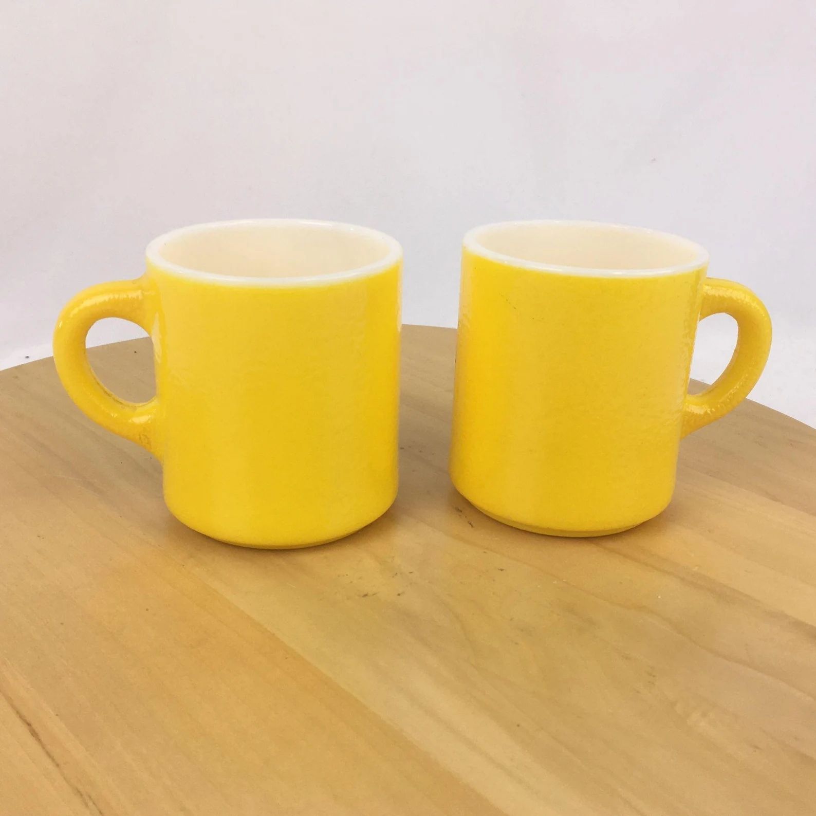 Vintage Yellow Milk Glass Coffee Mugs Cups  Set of 2  - Etsy | Etsy (US)
