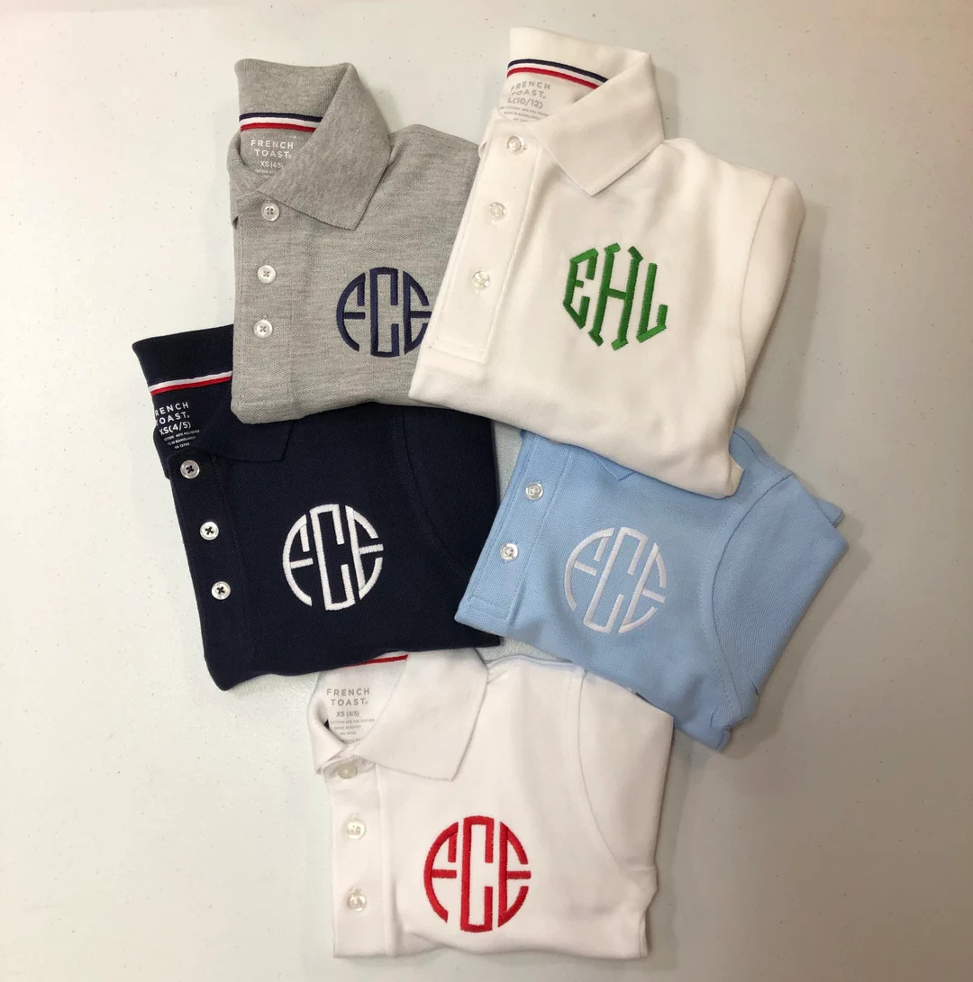Boys monogrammed polo, boys Christmas shirt, monogram boys shirt, toddler Christmas outfit, match... | Etsy (US)