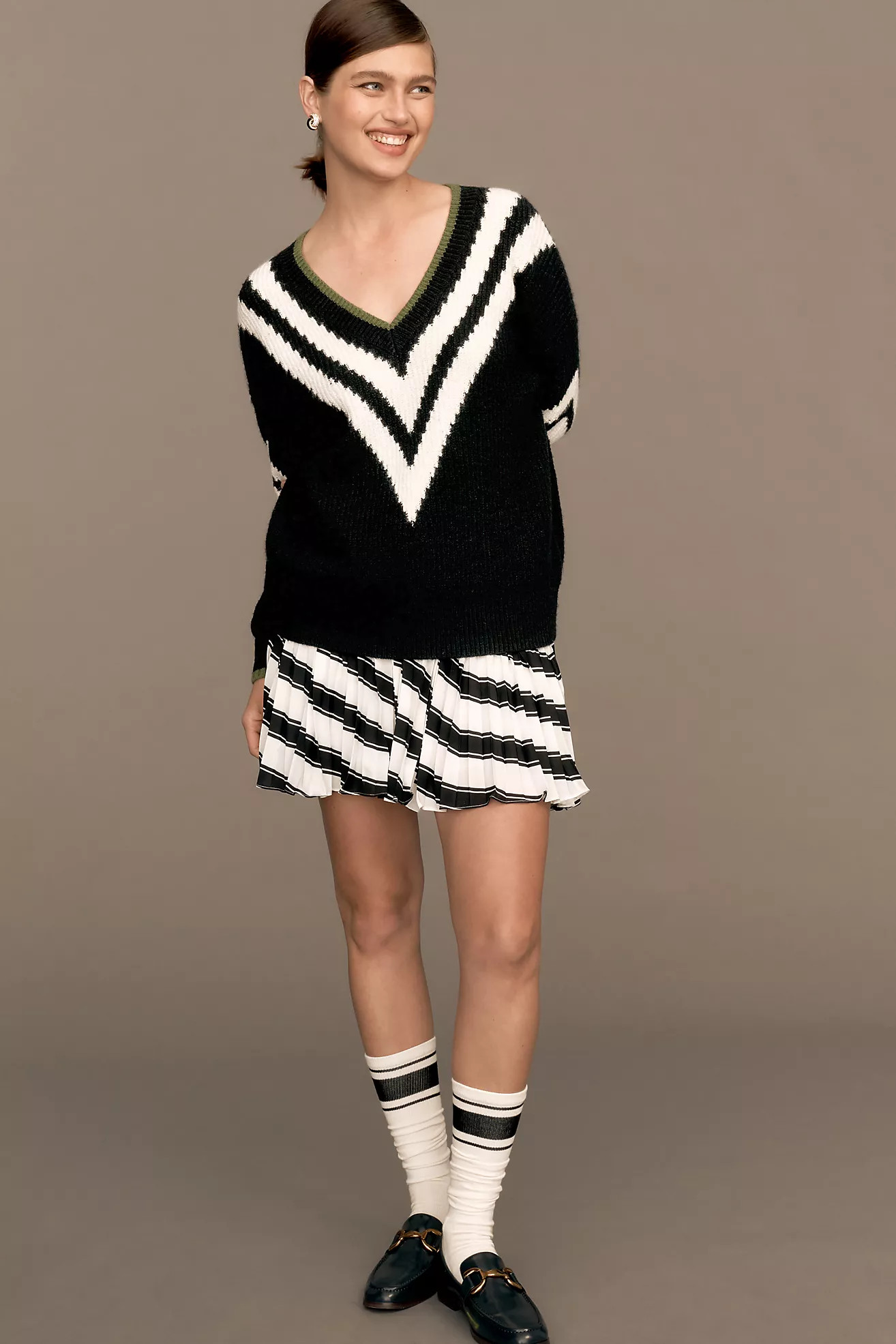 Maeve Slouchy Plunging V-Neck Pullover Sweater | Anthropologie (US)