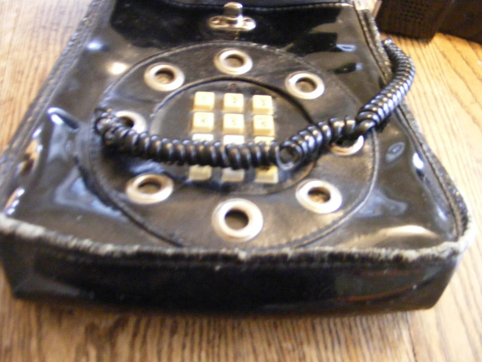 Vintage 1980s Telephone Purse / 80s Mod Black Vinyl Retro Push Button Purse / Working Phone Purse... | Etsy (Global)