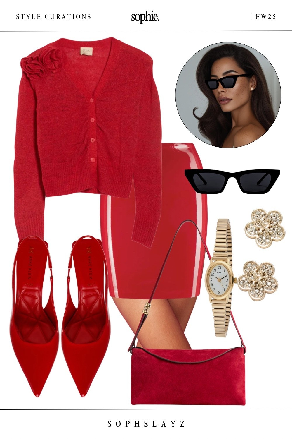 This look: monochrome all red outfit baddie with mixed textures, slingback pumps, and cateye sunglasses. 
She’s the main character…no questions asked. Wear this for date night, dressy dinners, or turning heads at happy hour.

🔎 red outfit inspo, all red outfit, date night outfit, mini skirt outfit, patent leather, fw25



#LTKootd