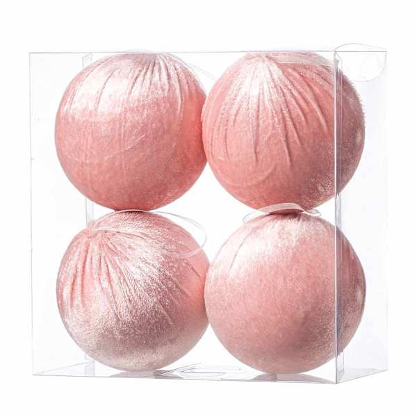 3-Count Pink Fabric Shatterproof Ornaments | At Home