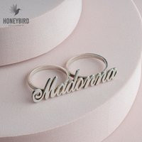 Personalized Two Finger Name Ring - Double Sterling Silver Nameplate For Women Gift Her Jewelry | Etsy (US)