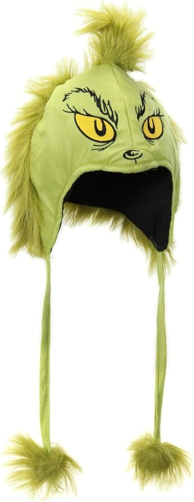 Grinch Deluxe Hoodie Hat - Velour and Faux Fur with Hidden Pocket and Pompoms, Officially License... | Amazon (US)
