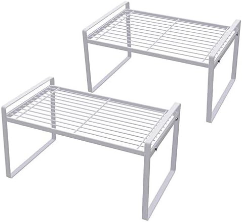 Shantton 2 Pack Kitchen Cabinet Shelf Counter Organizer Rack Pantry Storage Bathroom Bedroom Offi... | Amazon (US)