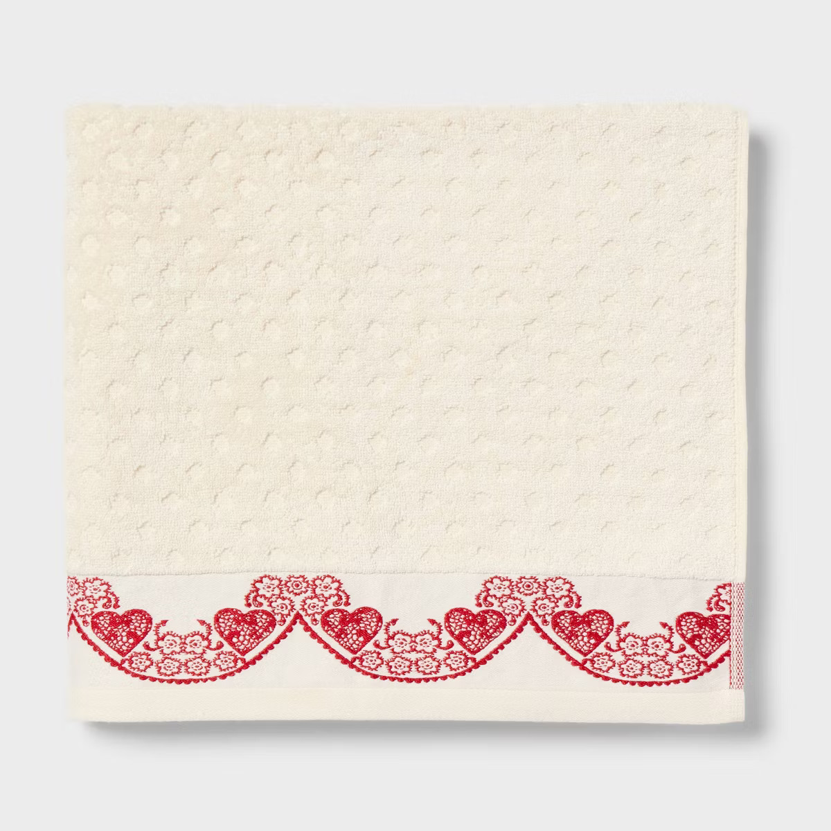 Valentine's Day Scallop Border Bath Towel - Threshold™ | Target