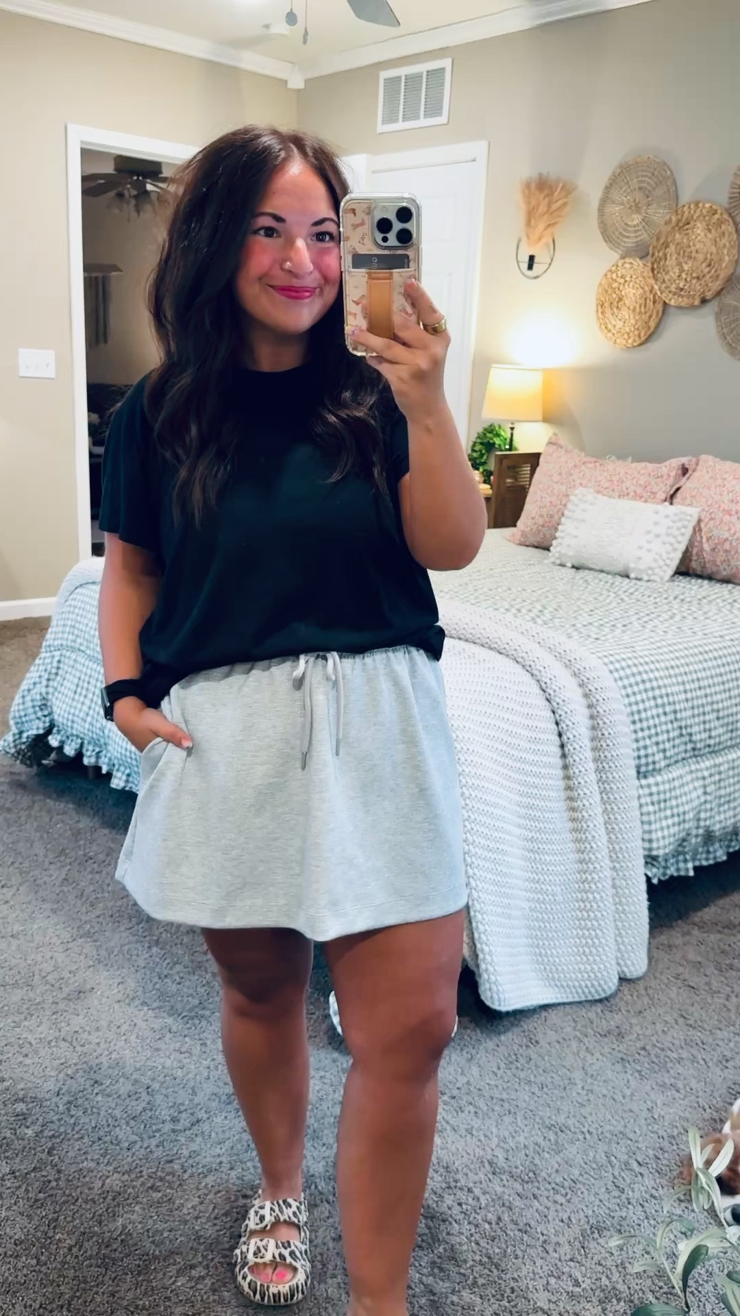 This Walmart skort is the perfect everyday basic!

sandals: fit oversized // wearing a 5
skort: fits true to size // wearing a large (SO SOFT!)
tee: fits true to size // wearing a large