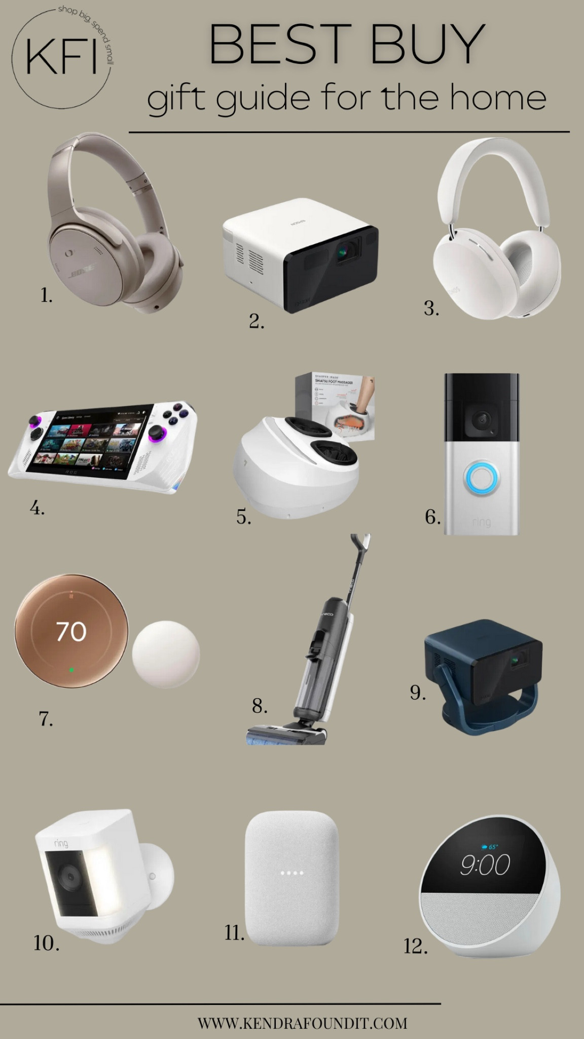 My last Best Buy gift guide of the season is here! 🎁 This time I’m rounding up items for the home.  If you’re looking to invest in home security or want to turn your home into a smart home, now is the perfect time because lots of it is on sale! 

I found Bose headphones, a Ring Battery Doorbell Plus Smart Wifi Video Doorbell Surveillance Camera, Google - Nest Learning Thermostat, Ring Wireless Spotlight Cam Plus Outdoor/Indoor, Amazon Echo Spot, a Cordless Mop & Vacuum Cleaner (on sale and a KILLER price), Sonos Ace Headphones, a Ring - Starter Set with Battery Doorbell and Indoor Cam, a foot massager, a google nest smart speaker, and so much more.

#bestbuypartner @bestbuy #giftguide

#LTKFamily #LTKGiftGuide #LTKHome
