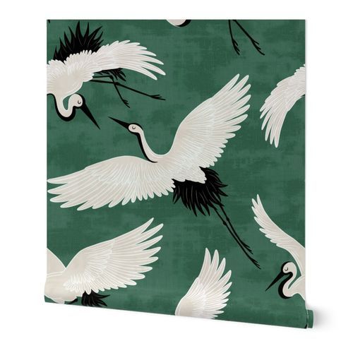 Cranes - Emerald Wallpaper
bykimsa
 | Spoonflower